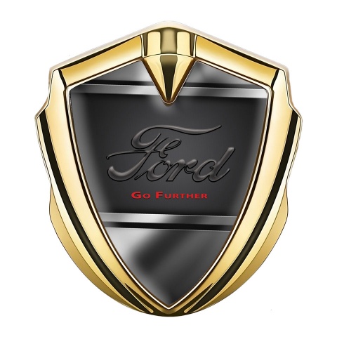 Ford Bodyside Emblem Self Adhesive Gold Steel Elements Dark Logo Design