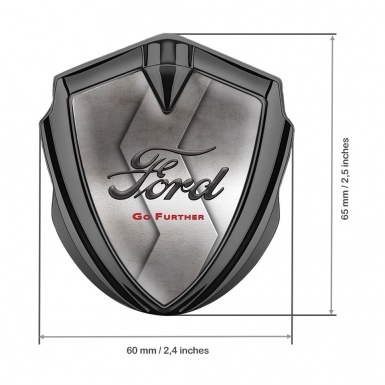 Ford Bodyside Badge Self Adhesive Graphite Steel Curved Texture Edition