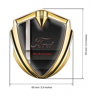 Ford Emblem Self Adhesive Gold Mechanical Base Sport Stripe Edition