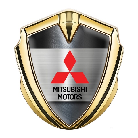 Mitsubishi Emblem Self Adhesive Gold Mechanical Base Sport Stripe Edition