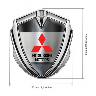Mitsubishi Emblem Self Adhesive Silver Mechanical Base Sport Stripe Edition