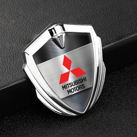 Mitsubishi Emblem Self Adhesive Silver Mechanical Base Sport Stripe Edition