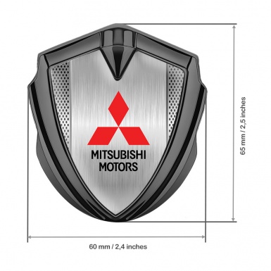 Mitsubishi Trunk Emblem Badge Graphite Light Metal Mesh Classic Design
