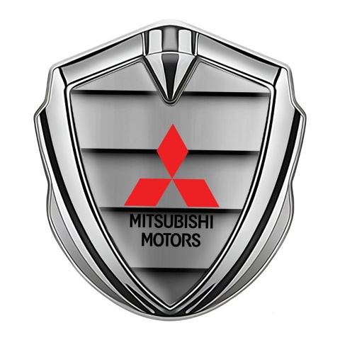 Mitsubishi Bodyside Emblem Self Adhesive Silver Metal Shutter Effect