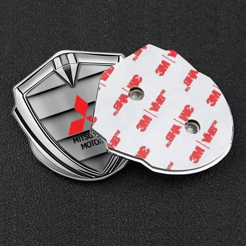 Mitsubishi Bodyside Emblem Self Adhesive Silver Metal Shutter Effect