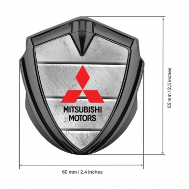 Mitsubishi Metal Emblem Self Adhesive Graphite Stone Panel Effect Design