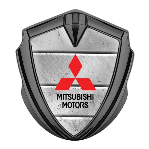 Mitsubishi Metal Emblem Self Adhesive Graphite Stone Panel Effect Design