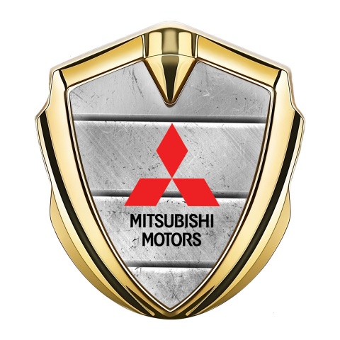 Mitsubishi Metal Emblem Self Adhesive Gold Stone Panel Effect Design