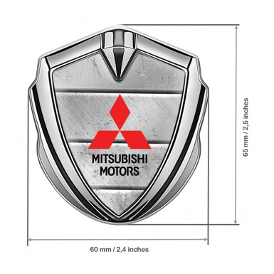 Mitsubishi Metal Emblem Self Adhesive Silver Stone Panel Effect Design