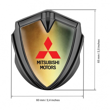 Mitsubishi Bodyside Badge Self Adhesive Graphite Color Gradient Motif