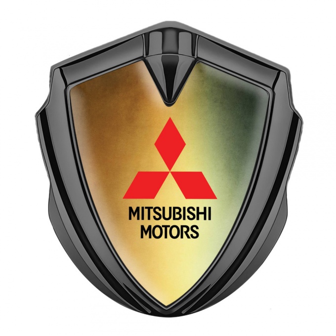 Mitsubishi Bodyside Badge Self Adhesive Graphite Color Gradient Motif
