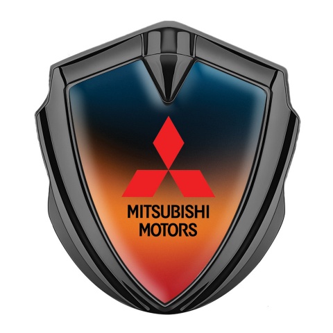 Mitsubishi Emblem Badge Self Adhesive Graphite Multicolor Gradient Motif
