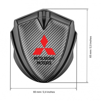 Mitsubishi Emblem Self Adhesive Graphite Light Carbon Red Logo Edition