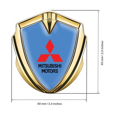 Mitsubishi Bodyside Emblem Badge Gold Glacial Base Classic Logo