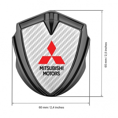 Mitsubishi Emblem Car Badge Graphite White Carbon Red Classic Logo