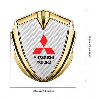 Mitsubishi Emblem Car Badge Gold White Carbon Red Classic Logo