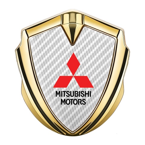 Mitsubishi Emblem Car Badge Gold White Carbon Red Classic Logo