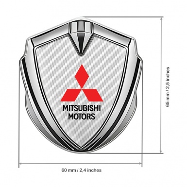 Mitsubishi Emblem Car Badge Silver White Carbon Red Classic Logo