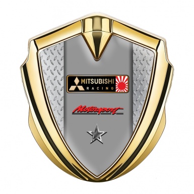 Mitsubishi Bodyside Emblem Self Adhesive Gold Japan Racing Edition