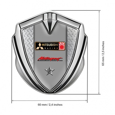 Mitsubishi Bodyside Emblem Self Adhesive Silver Japan Racing Edition