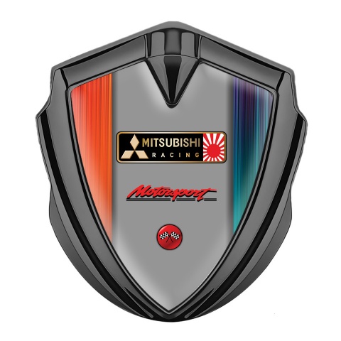 Mitsubishi Emblem Fender Badge Graphite Multicolor Strokes Japan Flag