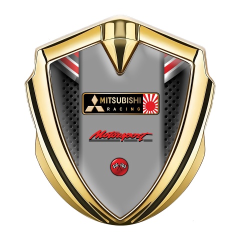 Mitsubishi Bodyside Emblem Badge Gold Red Fragments Racing Design