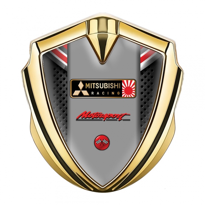 Mitsubishi Bodyside Emblem Badge Gold Red Fragments Racing Design