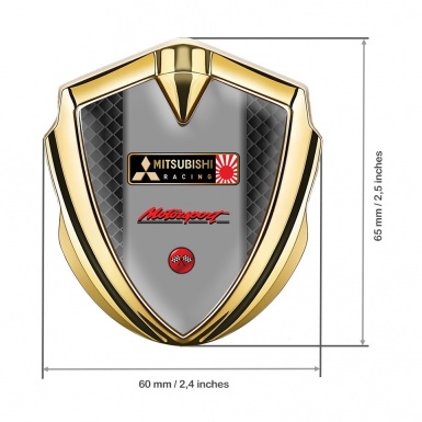 Mitsubishi Trunk Emblem Badge Gold Dark Cells Motorsport Edition