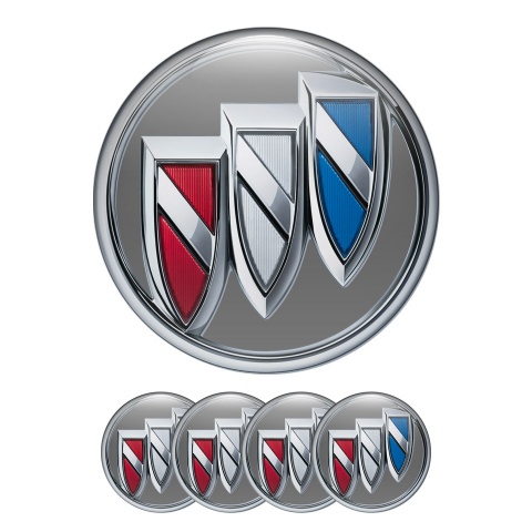 Buick Silicone Stickers Wheel Center Cap Grey with Multicolour Logo