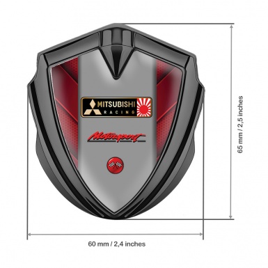 Mitsubishi Bodyside Domed Emblem Graphite Red Elements Motorsport Logo
