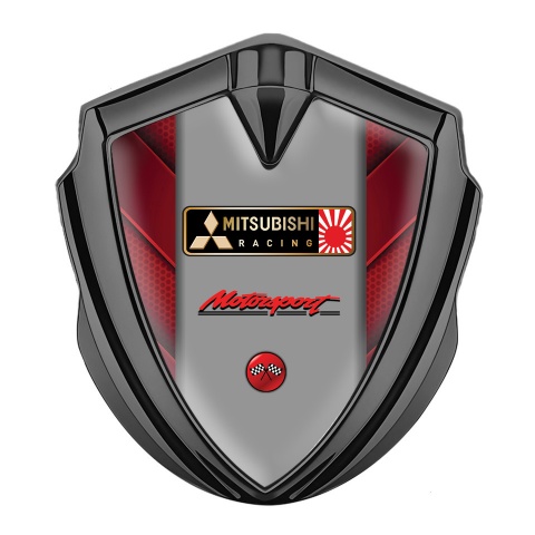Mitsubishi Bodyside Domed Emblem Graphite Red Elements Motorsport Logo