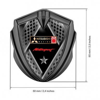 Mitsubishi Trunk Emblem Badge Graphite Multi Panels Bronze Racing Design