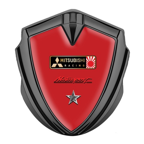 Mitsubishi Bodyside Emblem Self Adhesive Graphite Red Base Sport Edition
