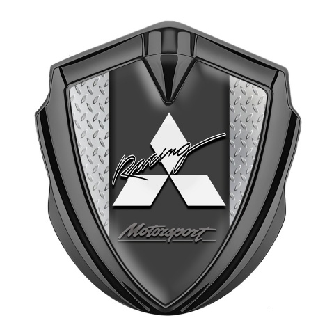 Mitsubishi Trunk Emblem Badge Graphite Treadplate Racing Logo Edition