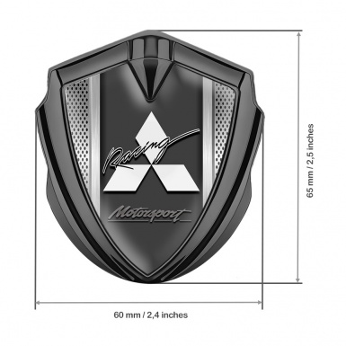 Mitsubishi Bodyside Domed Emblem Graphite Light Mesh Motorsport Motif
