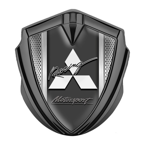 Mitsubishi Bodyside Domed Emblem Graphite Light Mesh Motorsport Motif