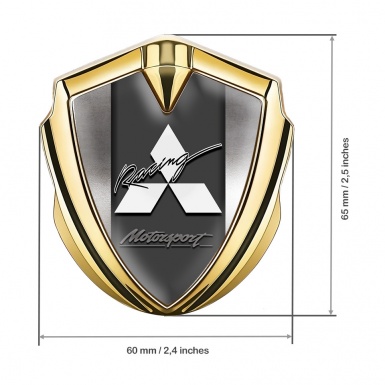 Mitsubishi Bodyside Emblem Self Adhesive Gold Metal Sheet Edition