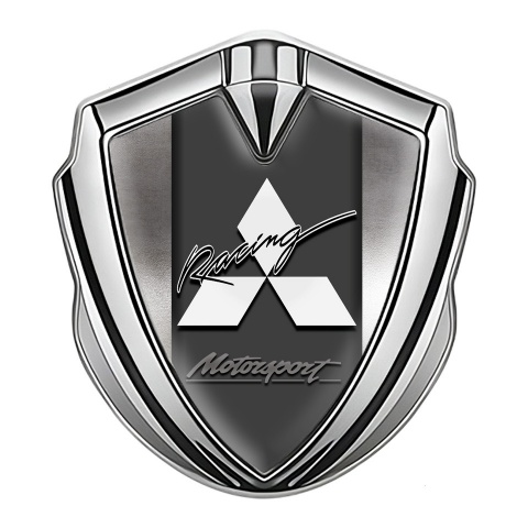 Mitsubishi Bodyside Emblem Self Adhesive Silver Metal Sheet Edition