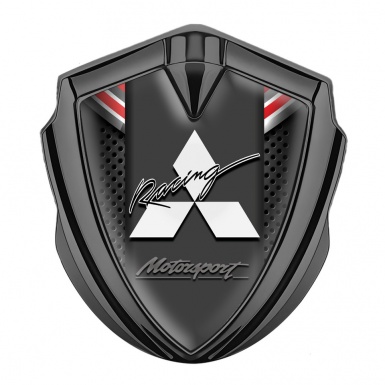 Mitsubishi Emblem Badge Self Adhesive Graphite Dark Mesh Color Crest Motif