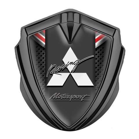 Mitsubishi Emblem Badge Self Adhesive Graphite Dark Mesh Color Crest Motif