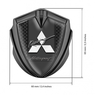 Mitsubishi Emblem Fender Badge Graphite Black Cells Motorsport Racing
