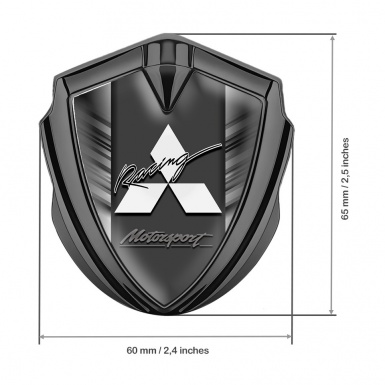 Mitsubishi Fender Emblem Badge Graphite Grey Strikes Racing Logo Design