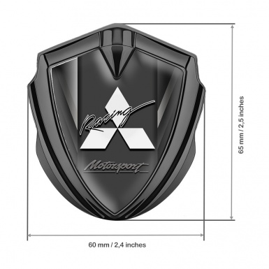 Mitsubishi Emblem Badge Graphite Greyscale Motorsport Logo Design
