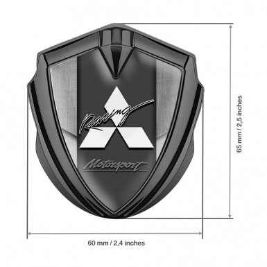 Mitsubishi Fender Emblem Badge Graphite Stone Effect Motorsport Design