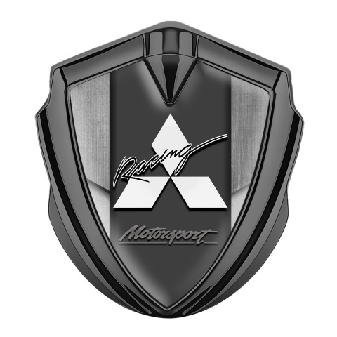 Mitsubishi Fender Emblem Badge Graphite Stone Effect Motorsport Design