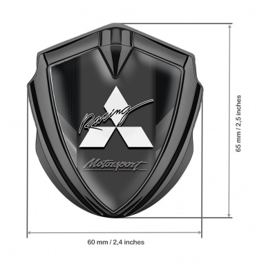 Mitsubishi Emblem Self Adhesive Graphite Grey Fragments Racing Edition