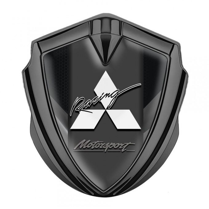 Mitsubishi Emblem Self Adhesive Graphite Grey Fragments Racing Edition