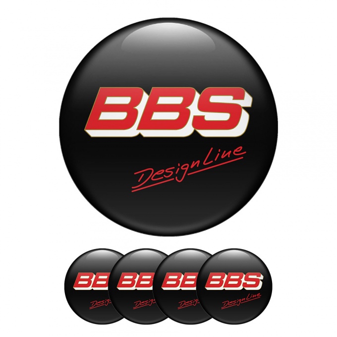 BBS Silicone Stickers Center Hub Design Line Black Background