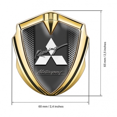 Mitsubishi Trunk Emblem Badge Gold Moon Grate Racing Edition