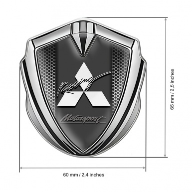 Mitsubishi Trunk Emblem Badge Silver Moon Grate Racing Edition